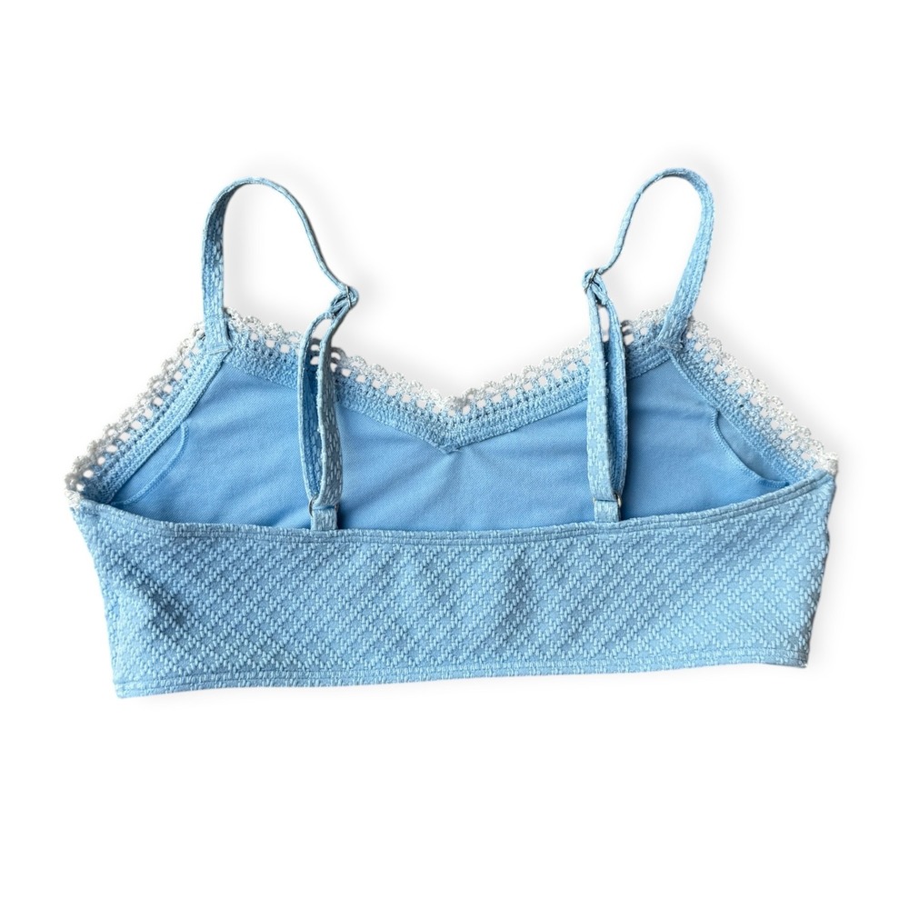 Abercrombie Kids Girls Light Blue Textured Lace Trim Bikini Set Size 15/16 - Picture 5 of 8